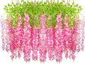 24 Pack Artificial Fake Wisteria Vine Ratta Hanging Garland Silk Flowers String by AITISOR