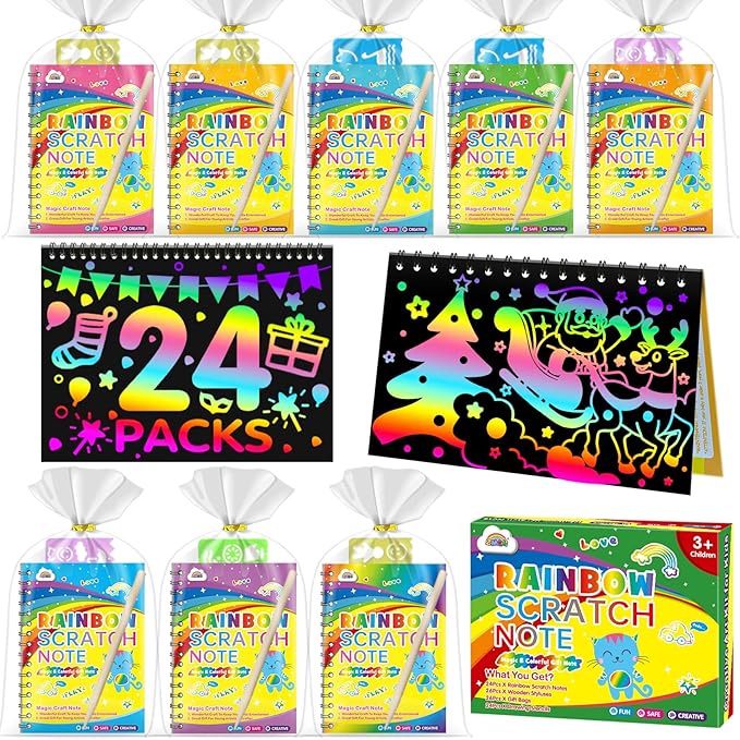 ZMLM Rainbow Scratch Party Favors Kids: Birthday Gifts Toy Bulk Scratch Art by ZMLM