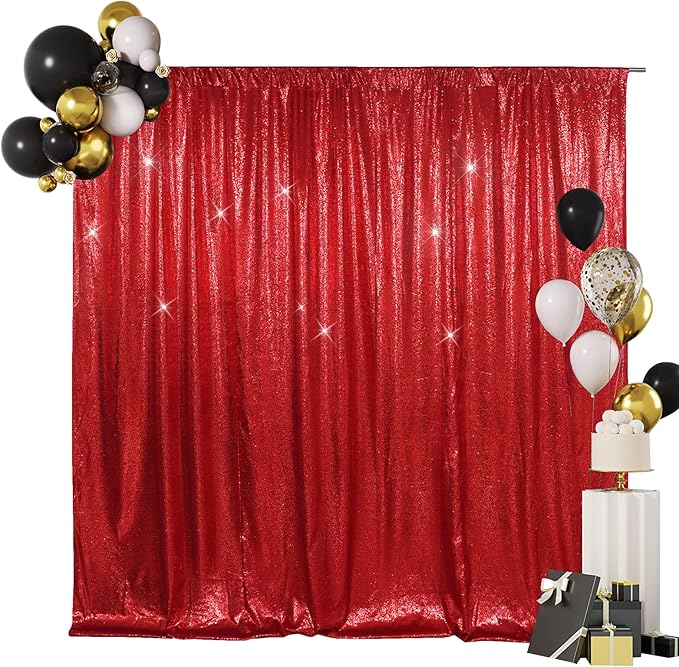 SquarePie Sequin Backdrop Curtain Less See Through Background by SquarePie