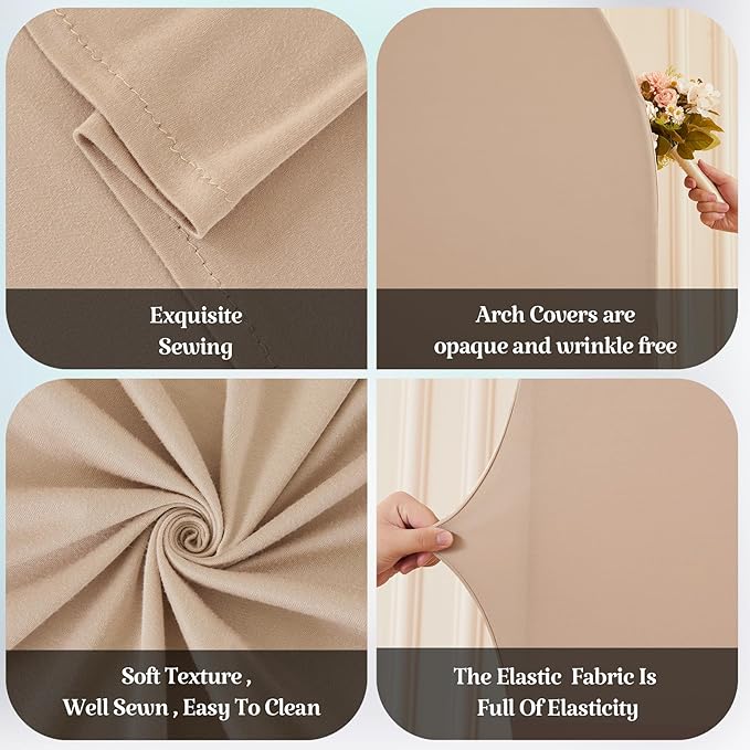 Nude Arch Backdrop Cover for Wedding, 7.2FT 6FT Set of 2 Stretchy Spandex - Image 6