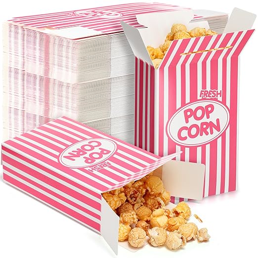 Xinnun 200 Pcs Paper Popcorn Boxes 1 oz Close Top Oil Proof Disposable Popcorn by Xinnun