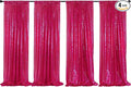 Poise3EHome Hot Pink Sequin Backdrop Curtains, 4 Panels 2FTx8FT Glitter by Poise3EHome