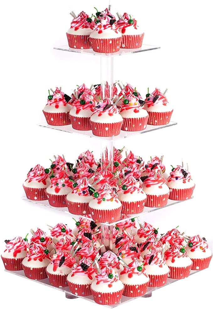 YestBuy 4 Tier Acrylic Cupcake Stand by YestBuy