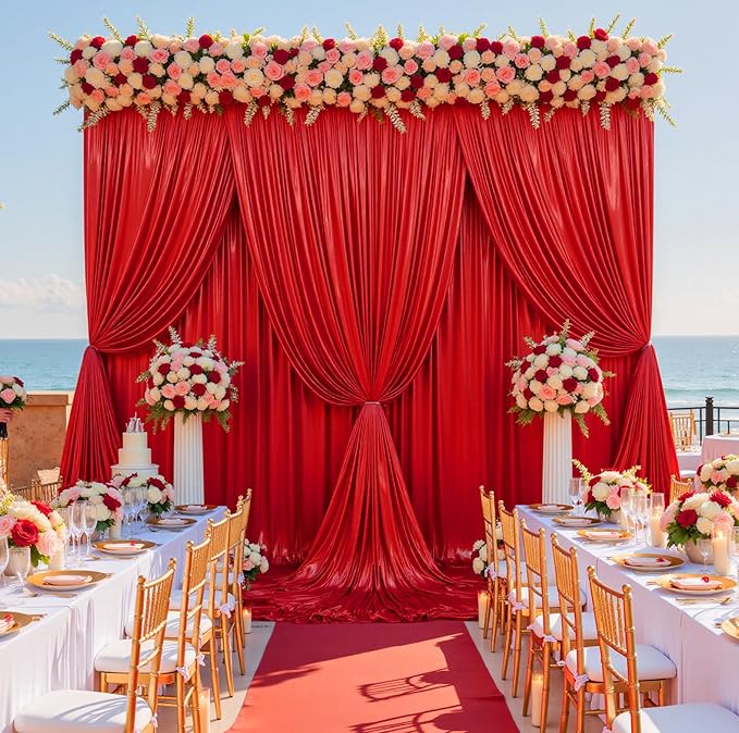 20ftx10ft Red Sequin Backdrop Curtain - Image 8