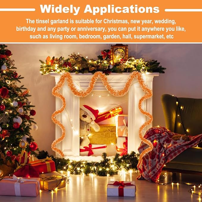Macaron Metallic Twist Tinsel Garland - 25ft Wall Hanging Backdrop - Image 4