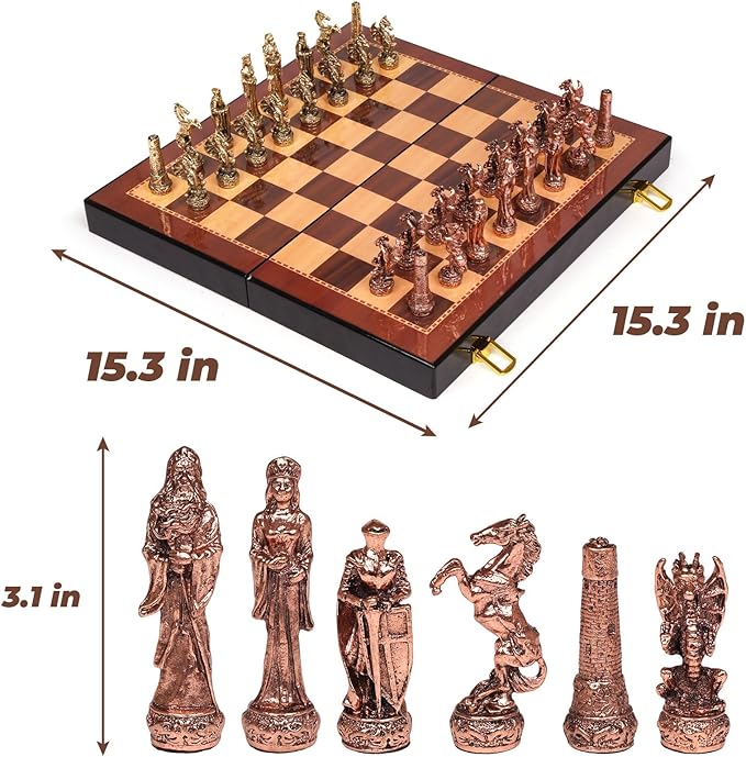 Vintage Figurine Chess Set for Adults and Kids - Image 7