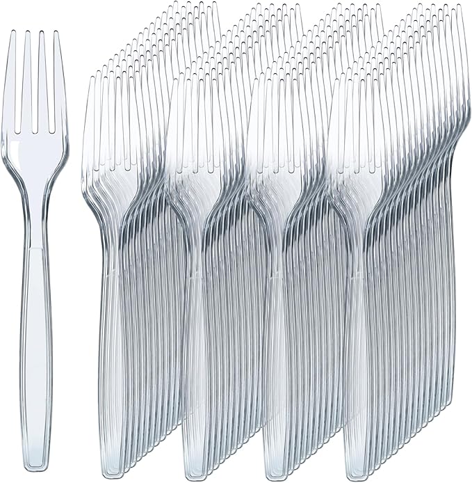 Prestee 300 Count Disposable Plastic Forks by Prestee