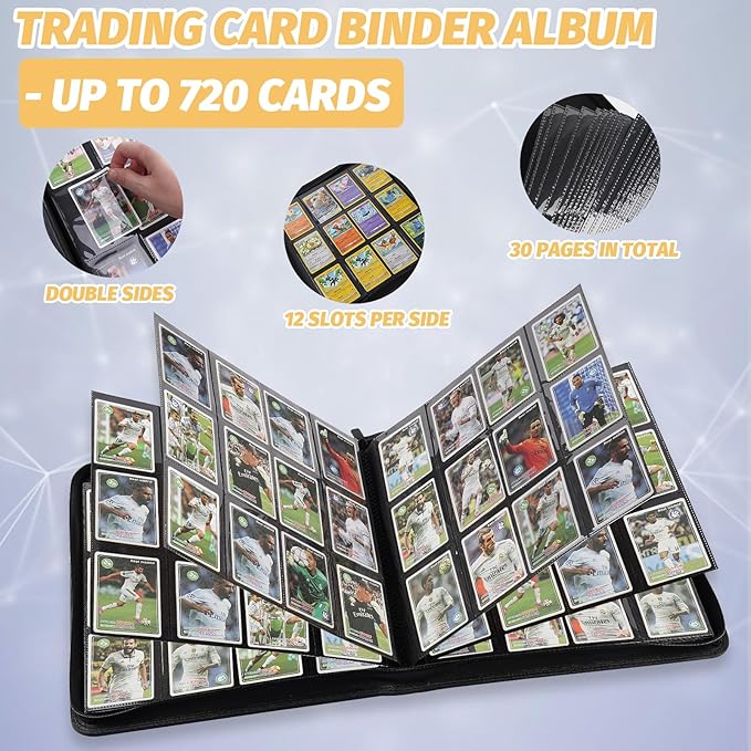 Trading Card Binder 12 Pocket, 720 Pockets Card Binders, Card Collection Binder - Image 3