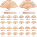 Qunclay 60Pcs Wooden Hand Fans Folding Wedding Fans by Qunclay
