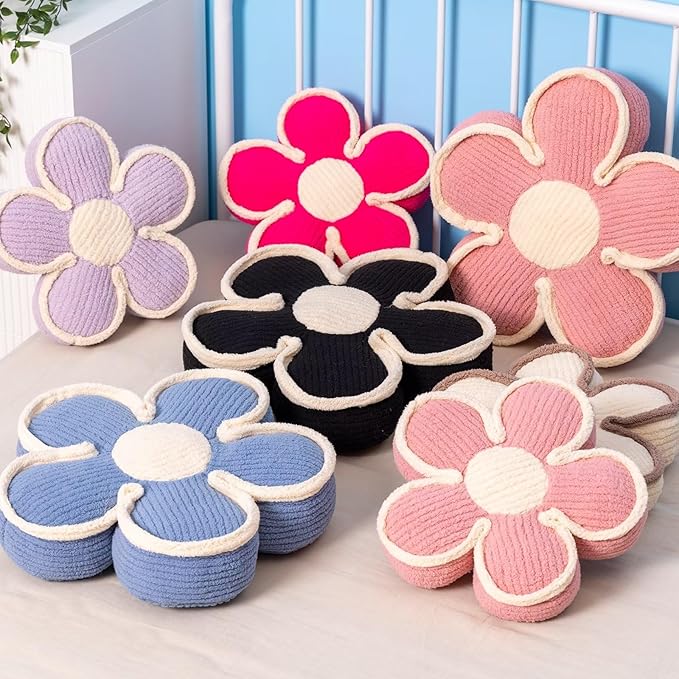 Flower Pillow, Soft Flower Shaped Floor Cushion, Flower Decorative Throw Pillow - Image 7