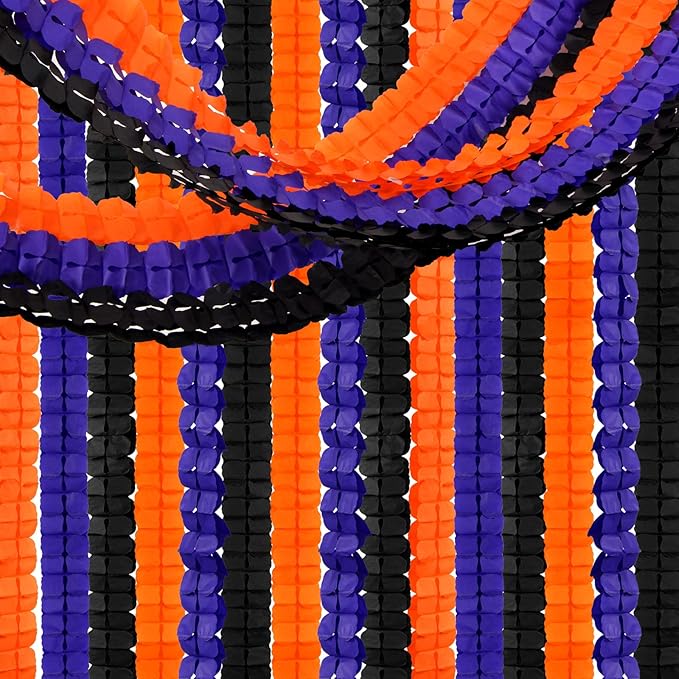 Black-Orange Purple Halloween Party-Decorations Streamers-Garland - Image 5