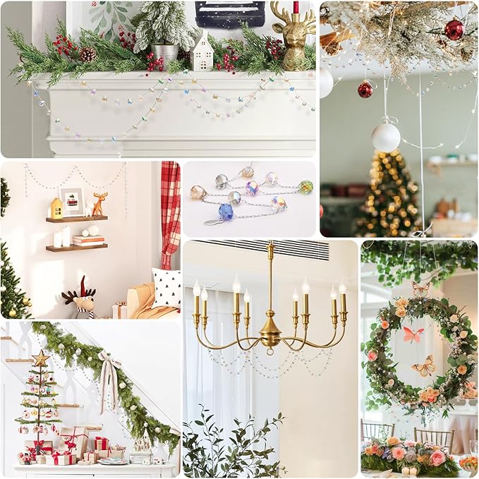 Christmas Garland, 9.8Ft Crystal Glass Beads Strands - Image 6
