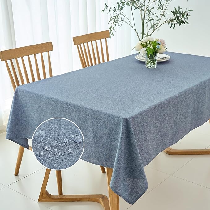 maxmill Linen Texture Tablecloth Water Resistant Antiwrinkle Spillproof - Image 2
