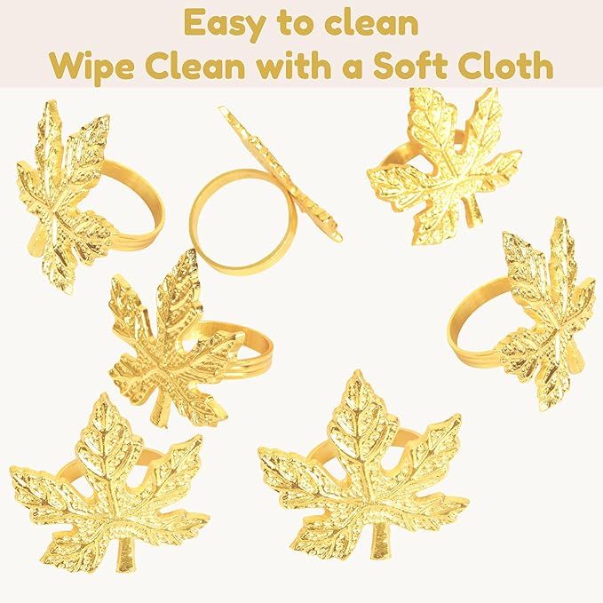 Elegant Handcrafted Leaf Napkin Rings - Image 9