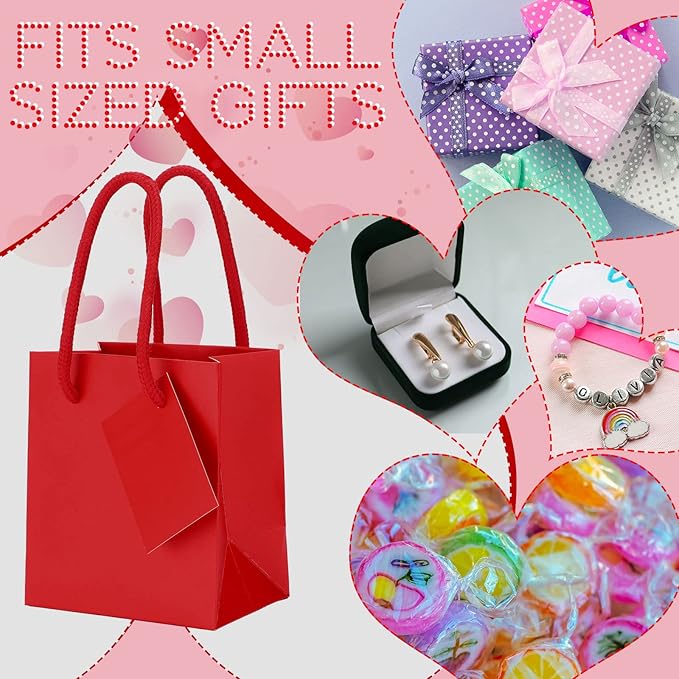 Sherr 100 Pack Mini Gift Bags Bulk, 4 x 2.75 x 4.5 Inches Paper Bags - Image 7