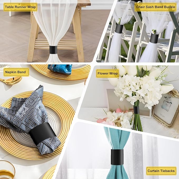 Polymer Material Reusable Napkin Band, Glue-Free Tear-Proof Water Resistant - Image 2