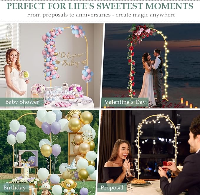 6.6FT Metal Wedding Arch Backdrop Stand - Image 4