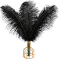 THARAHT Black Ostrich Feathers 12pcs Large Natural Bulk 12-14Inch 30cm-35cm by THARAHT