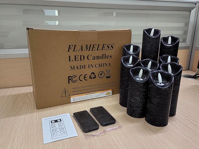 Hausware Set of 9 Flameless Candles Battery Operated LED Real Wax Flickering - Image 9