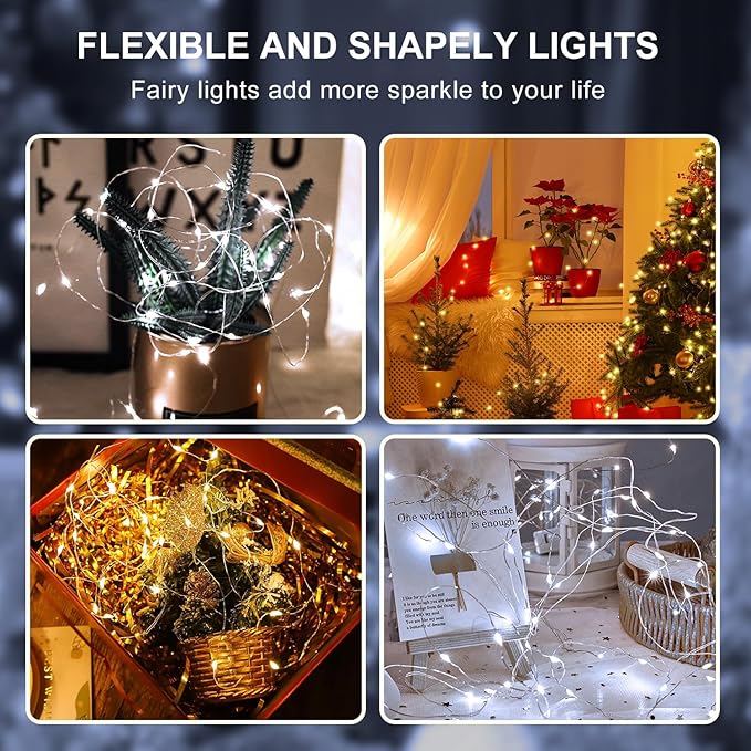 Aogist 50 Pack Fairy Lights 3 Modes 7ft 20 LED Waterproof, Cool White&Warm White - Image 6