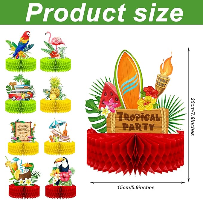 Waydress 9 Pcs Hawaiian Luau Party Decorations Margaritaville Tropical - Image 2