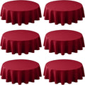 Biscaynebay 6 Pack Textured Fabric Round Tablecloths 60", Parties etc Machine by Biscaynebay