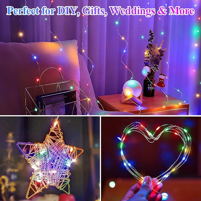 Lakumu 12 Pack Multi-Color Fairy Lights Battery Operated, 7ft 20 LED Waterproof - Image 5