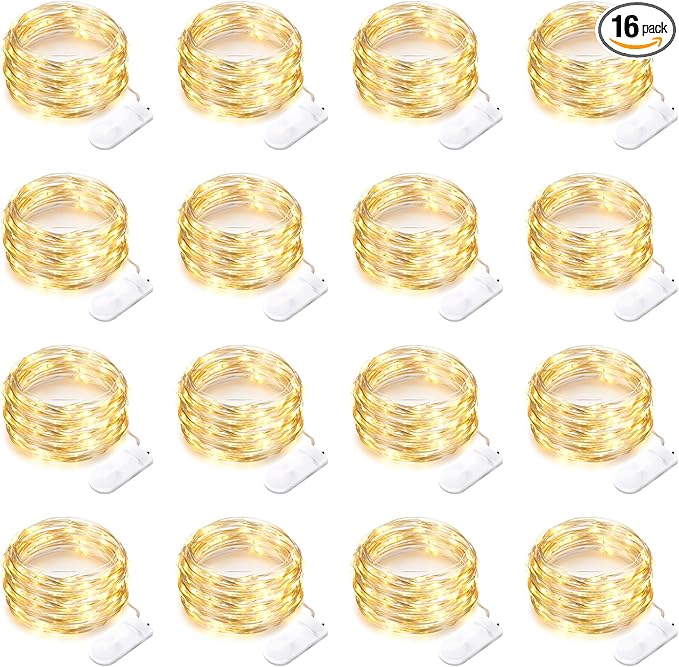 16 Pack 30 Led Fairy Lights Battery Operated String Lights 10 Feet Waterproof by Yiaht