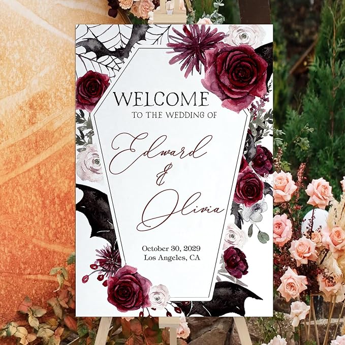 Halloween Wedding Welcome Sign, Wedding Sign, Halloween Wedding Sign, Wedding - Image 3