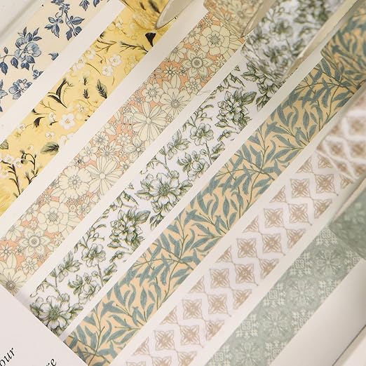YUBBAEX 60 Rolls Value Washi Tape Pack Retro Arts Masking Tape Basic Patterns - Image 7