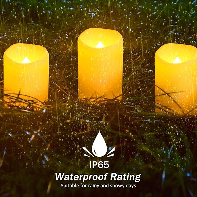 Solar flameless Candles Outdoor Waterproof, Dusk to Dawn Outdoor Lighting - Image 3