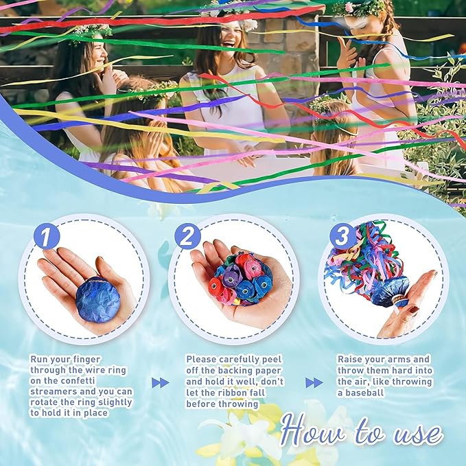 No Mess Streamers Poppers, School Opening, Graduation, Retirement Party - Image 3