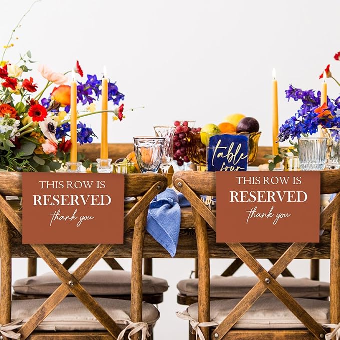 Reserved Seating Chair Signs, This Row Is Reserved Pew Cloths Seating - Image 6