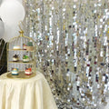 Silver Sequin Backdrop 8ft * 8ft 1 Panel, Shimmer Wall Backdrop Photobooth Props by HMQIANG