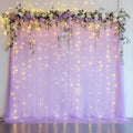 Tulle Backdrop Curtain with Lights String 10FT X 8FT Lavender Sheer Tulle by Xiomot