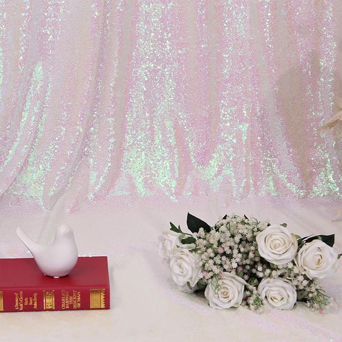 Poise3EHome 8FT x 8FT Iridescent Sequin Photography Backdrop Curtain - Image 8