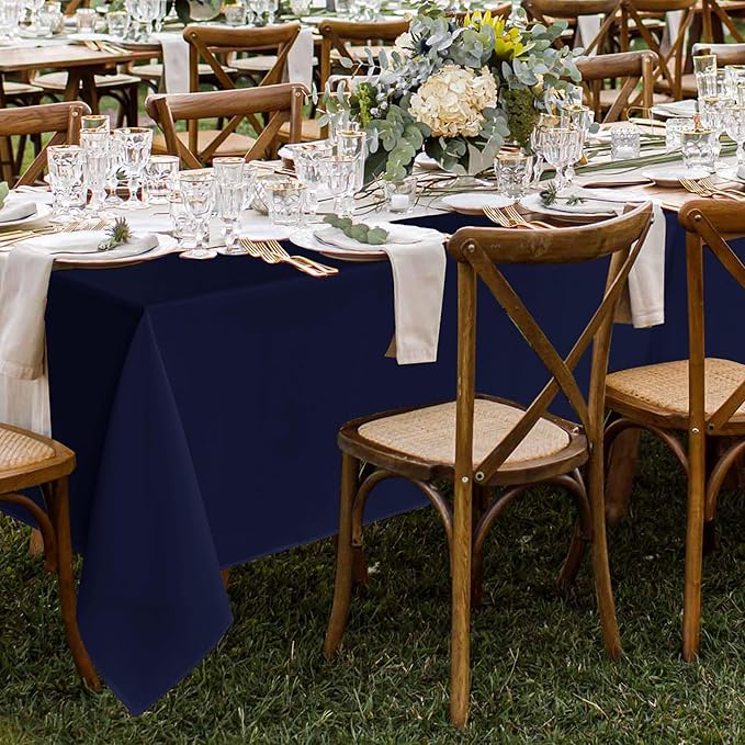 Fitable 8 Pack Rectangle Tablecloths: Stain Resistant Wrinkle Free Fabric Table - Image 2