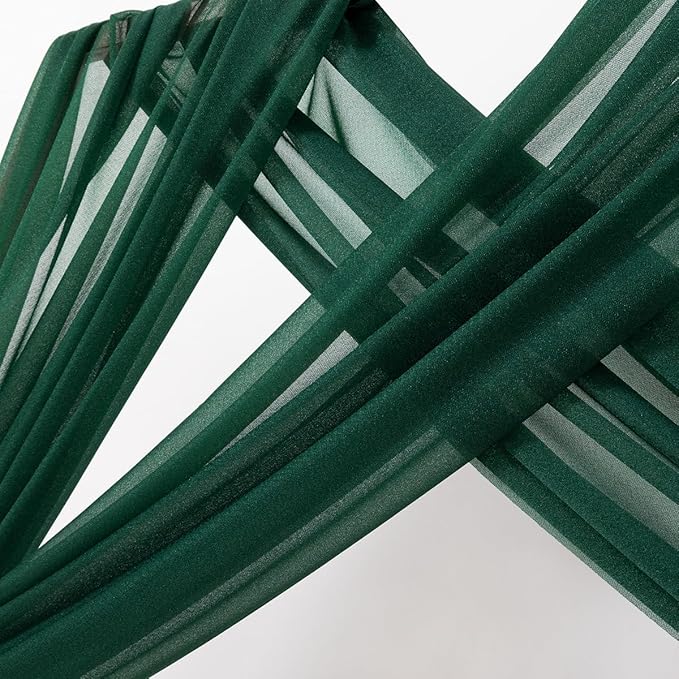 MLMC Emerald Green Wedding Arch Draping Fabric 1 Panel 29" x 20 FT Extra Long - Image 3