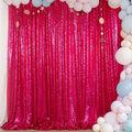 ShinyBeauty Hot Pink Sequin-Backdrop-Curtain 2Panels 5FTx10FT Glitter Wedding by ShinyBeauty