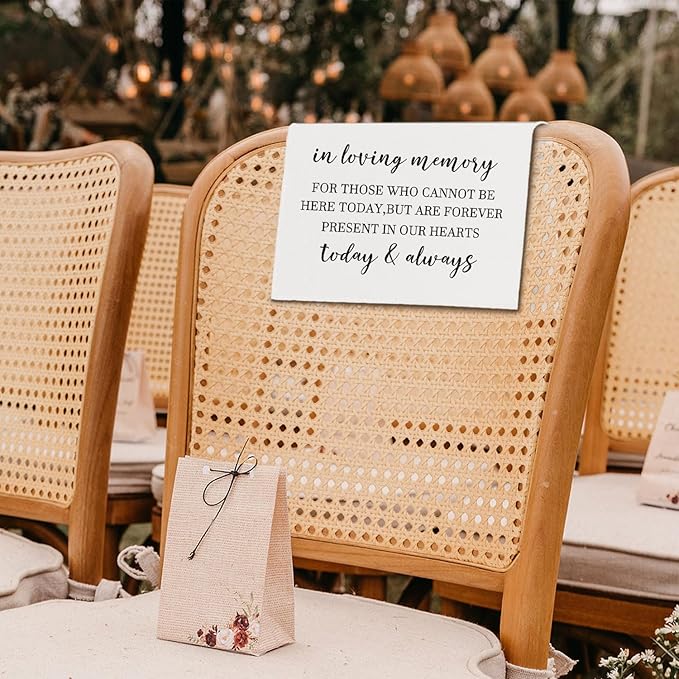In Loving Memory Wedding Sign, Reserved Memorial Chair Signs Pew Cloths Seating - Image 6