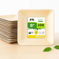 magnus EKO | 6 Inch Square Plates 200 Pcs | Disposable Plates by MAGNUSEKO