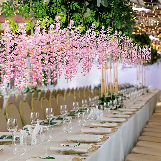 Wisteria Hanging Flowers, Fake Hanging Flowers Wisteria artificiales Garland - Image 6