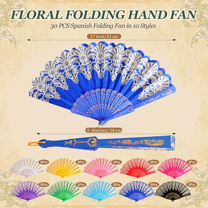 Geetery 30 Pcs Folding Hand Fan - Image 6