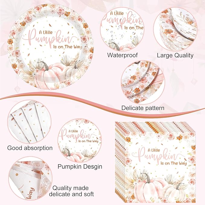 452 Pcs Little Pumpkin Baby Shower Decorations - Image 3