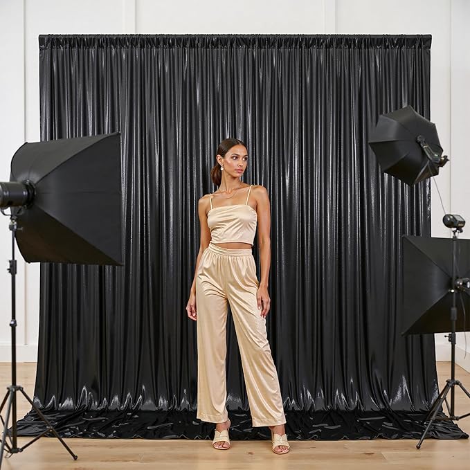 20x10FT Black Sequin Backdrop - Image 4