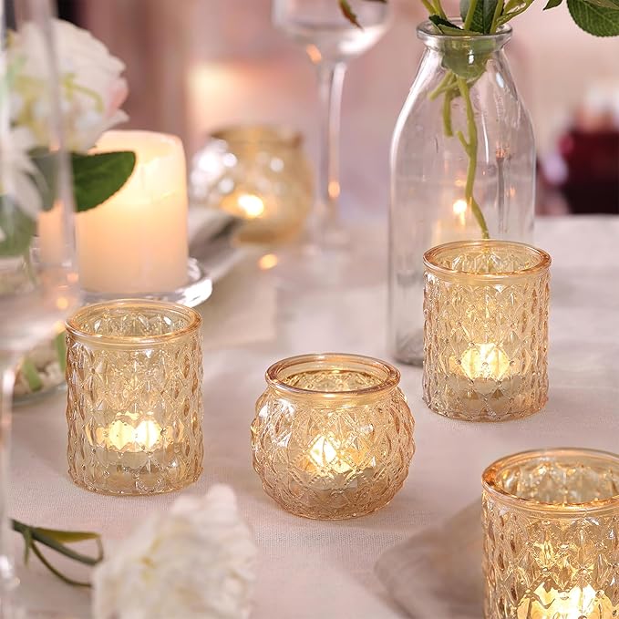 12pcs Assorted Gold Votive Candle Holders, Tea Light Candle Holder - Image 3