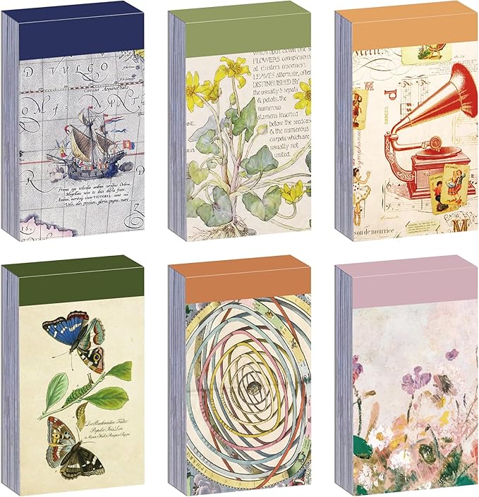 6 Sets 300 Pcs Washi Stickers Set Vintage Aesthetic Sticker Book by emmoolife