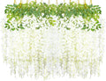 24 Pack Artificial Fake Wisteria Vine Ratta Hanging Garland Silk Flowers String by AITISOR