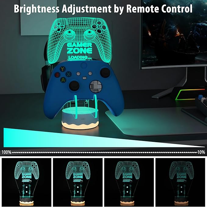 Light up Headset and Controller Stand, 16 Colors 3D LED Lights Gamepad - Image 7