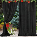PARTISKY 10ftx10ft Black Chiffon Sheer Backdrop Curtains, Wrinkle-Free Wedding by Partisky